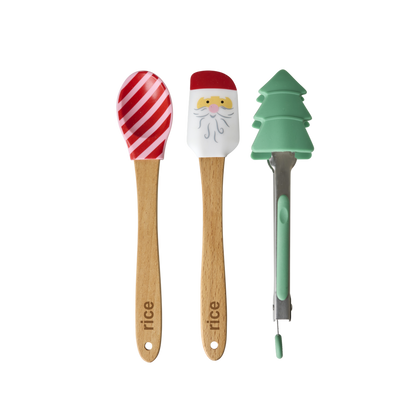 Set 3 utensili natalizi Rice in silicone e bambù