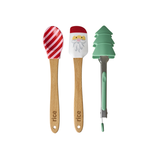 Set 3 utensili natalizi Rice in silicone e bambù