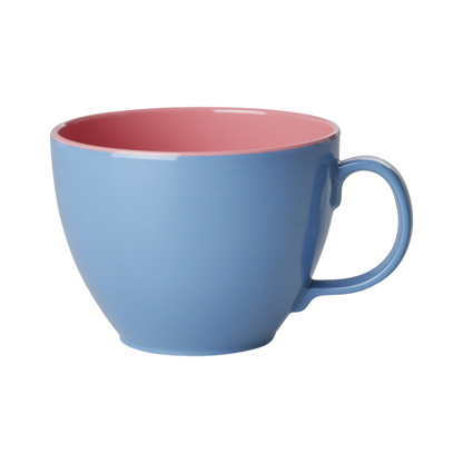Tazza grande in melamina Rice color azzurro e corallo