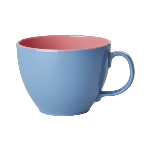 Tazza grande in melamina Rice color azzurro e corallo