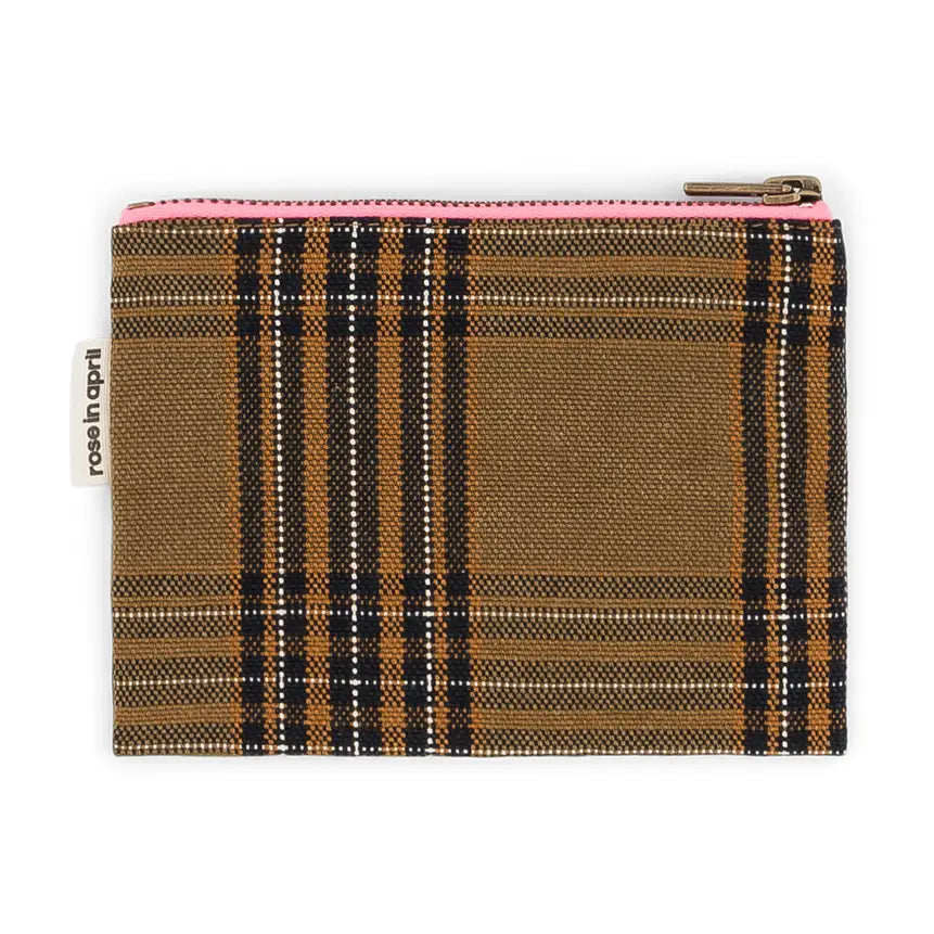 Pochette Rose in April Mini Marie Tartan in cotone vista frontale
