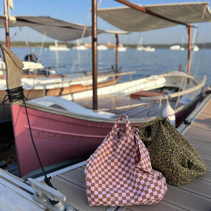 Borsa Tote Elisa Rose in April - Quadretti Fragola e Caramello - Apple Pie