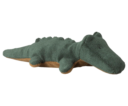 Safari Friends Coccodrillo Mini Maileg, morbido peluche in cotone verde foresta per neonati e bambini, ideale come regalo nascita.