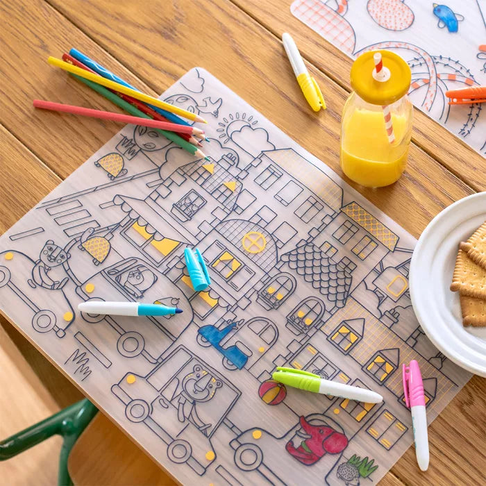Moulin Roty – Set in Silicone da Colorare con 5 Pennarelli – Collezione Les Popipop