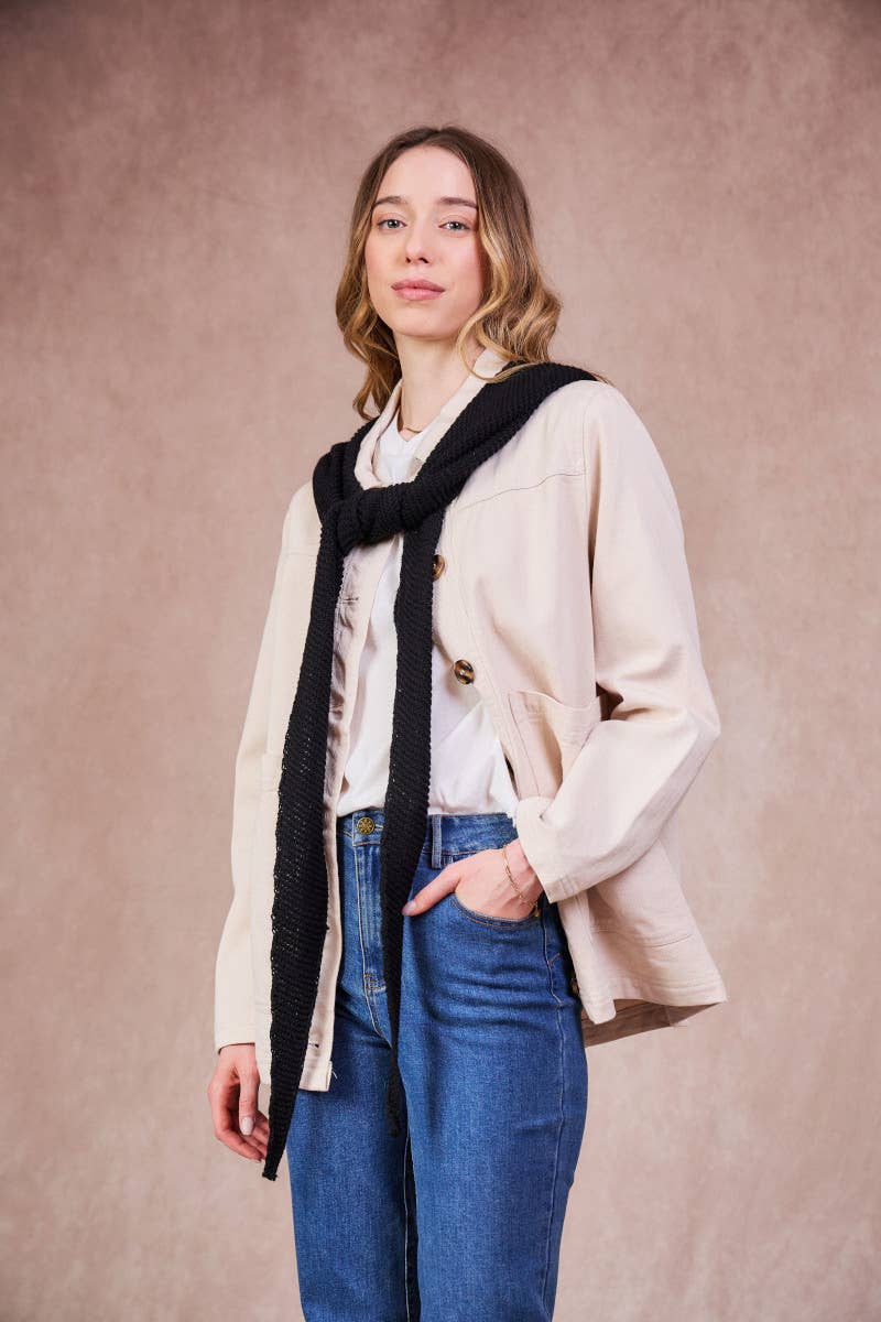 Sciarpa con cappuccio Sophie Hood nero