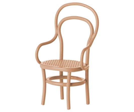Sedia vintage Maileg in metallo color rosa cipria scuro per topolini