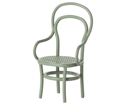 Sedia vintage Maileg in metallo color menta per topolini fratellini