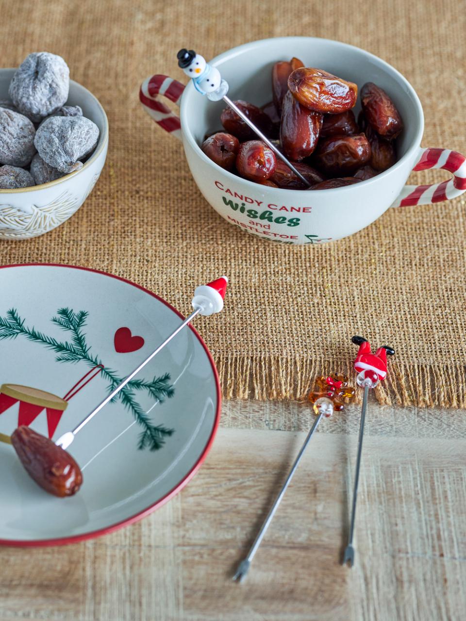 Set 4 forchettine Bloomingville con decorazioni natalizie in vetro