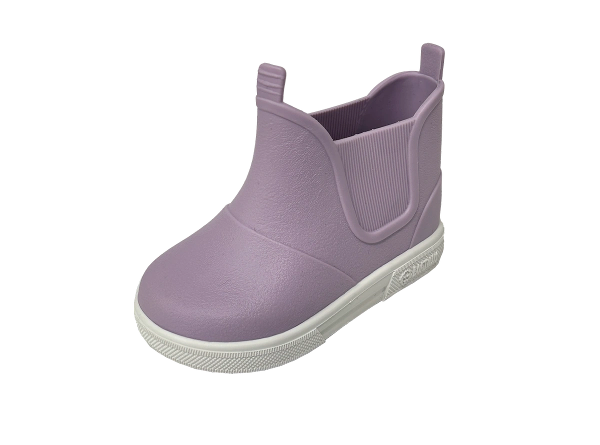 Stivaletti Boatilus Baby Beatly lilla e bianco per bambini, eco-friendly