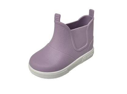 Stivaletti Boatilus Baby Beatly lilla e bianco per bambini, eco-friendly