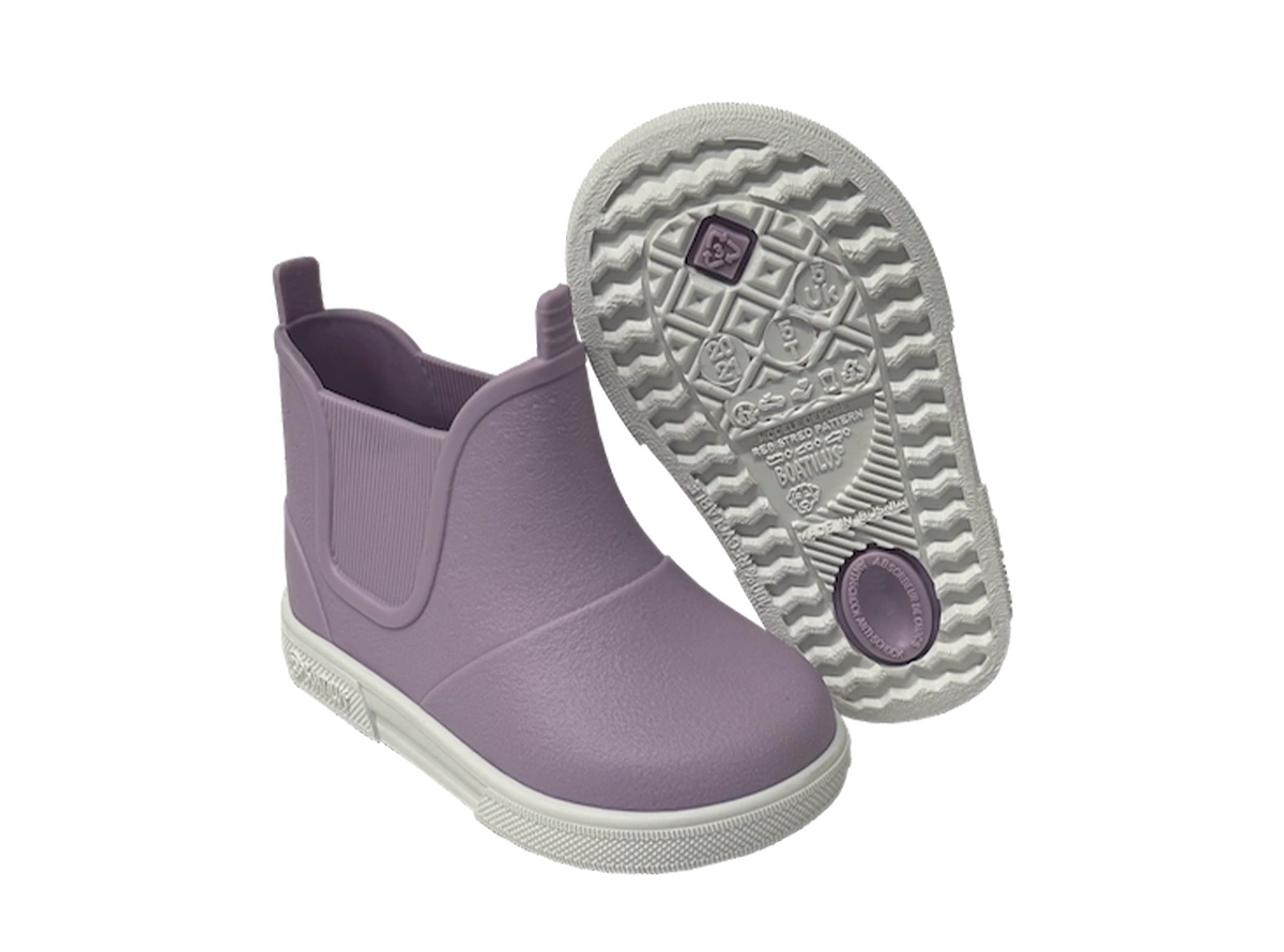 Suola antiscivolo degli stivaletti Boatilus Baby Beatly lilla e bianco