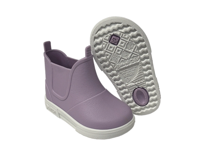 Suola antiscivolo degli stivaletti Boatilus Baby Beatly lilla e bianco