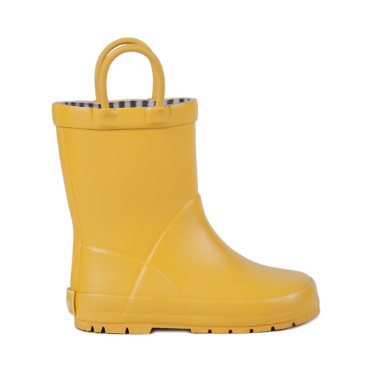 Stivaletti pioggia bambini Mr Tiggle giallo opaco in gomma naturale
