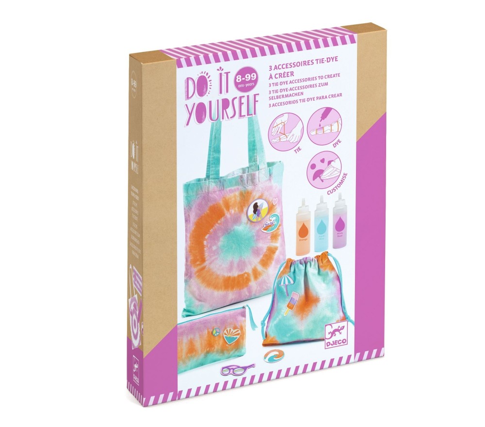 Djeco Kit Crea 3 Accessori Tie-Dye - Apple Pie