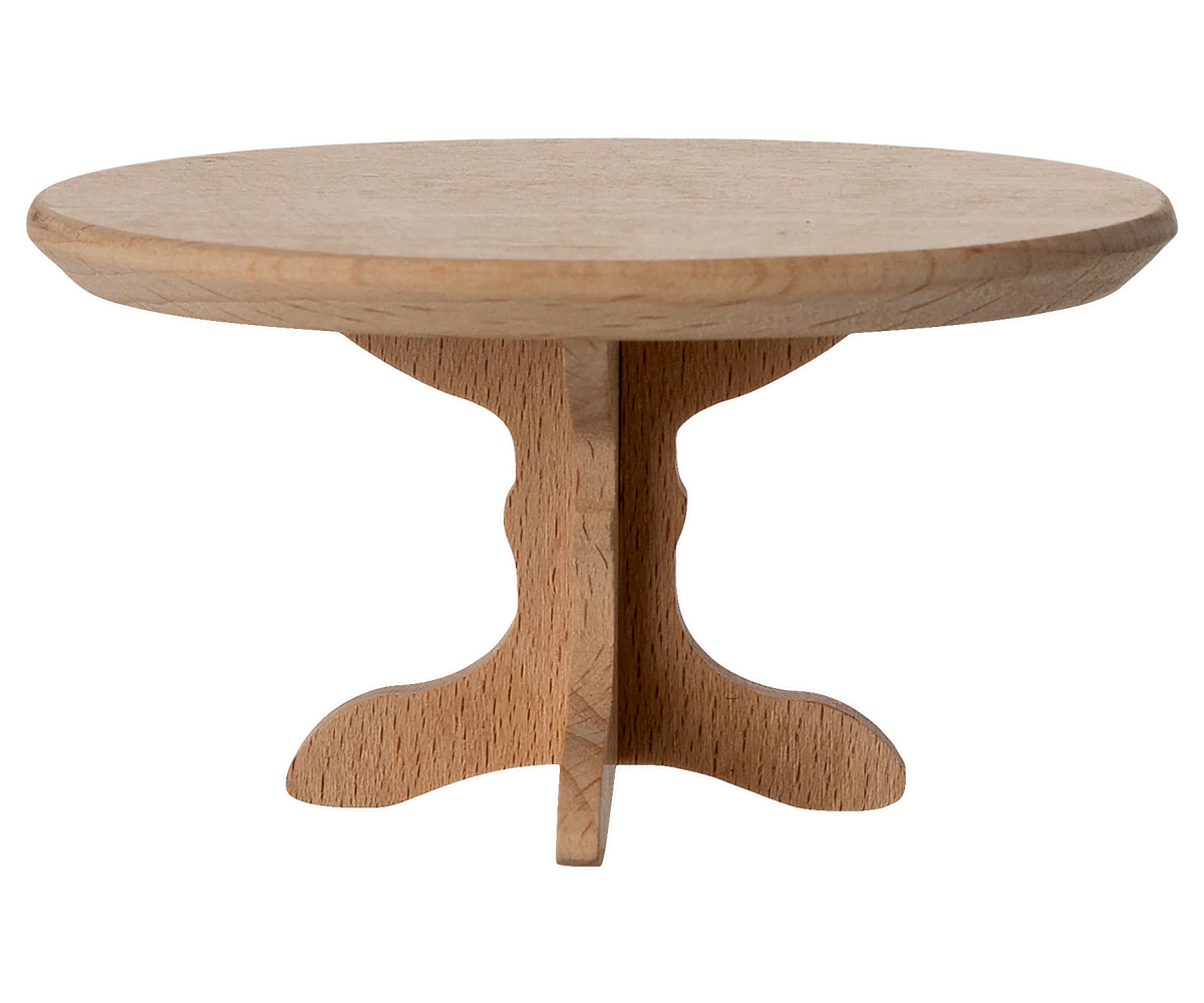 Tavolino ovale Maileg in legno naturale, perfetto per topolini e casa delle bambole