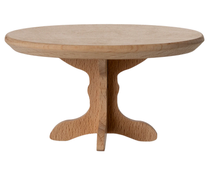 Tavolino ovale Maileg in legno naturale, perfetto per topolini e casa delle bambole