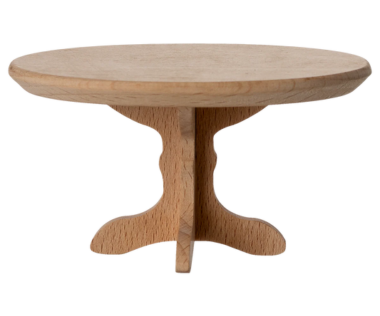 Tavolino ovale Maileg in legno naturale, perfetto per topolini e casa delle bambole
