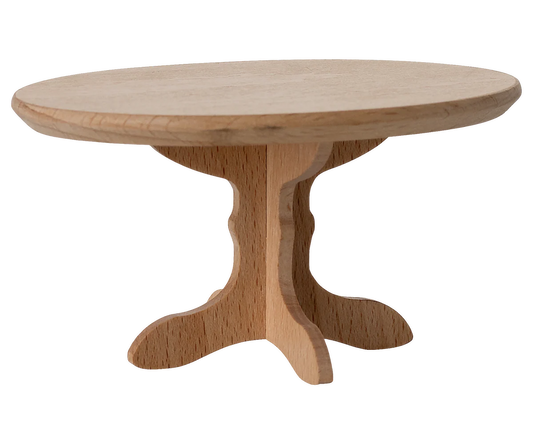 Tavolo da pranzo Maileg in legno naturale, ovale, adatto alla casa dei topolini