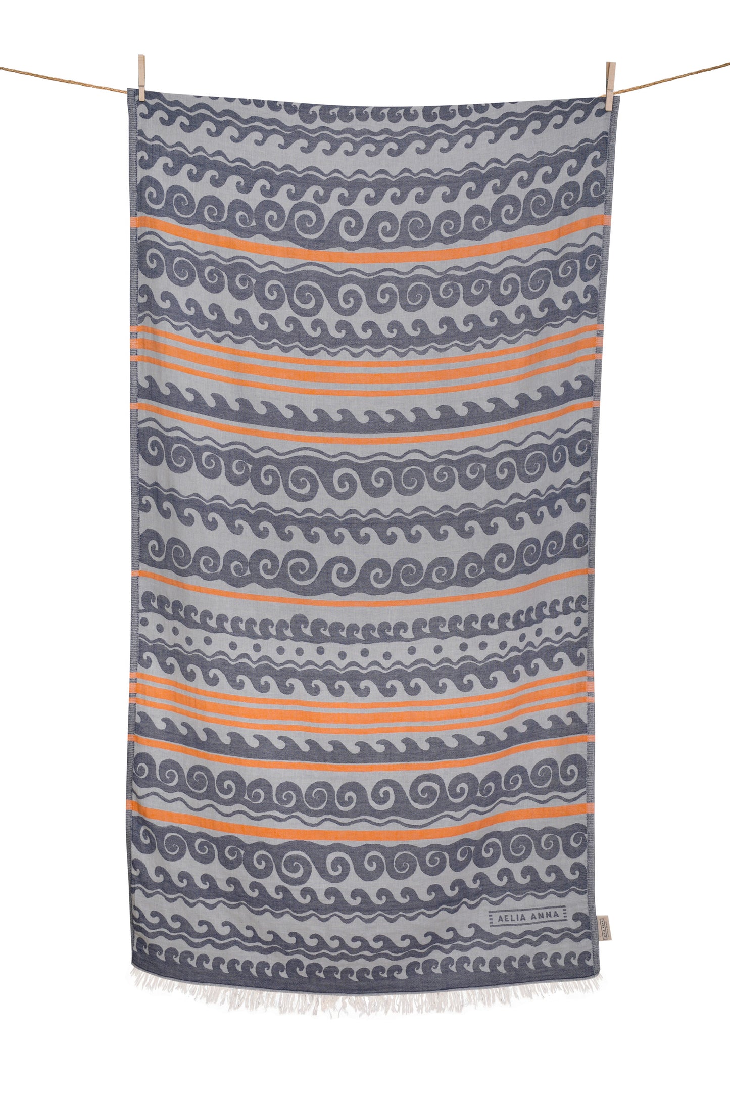 telo-mare-cotone-yialos-navy-blu-arancione