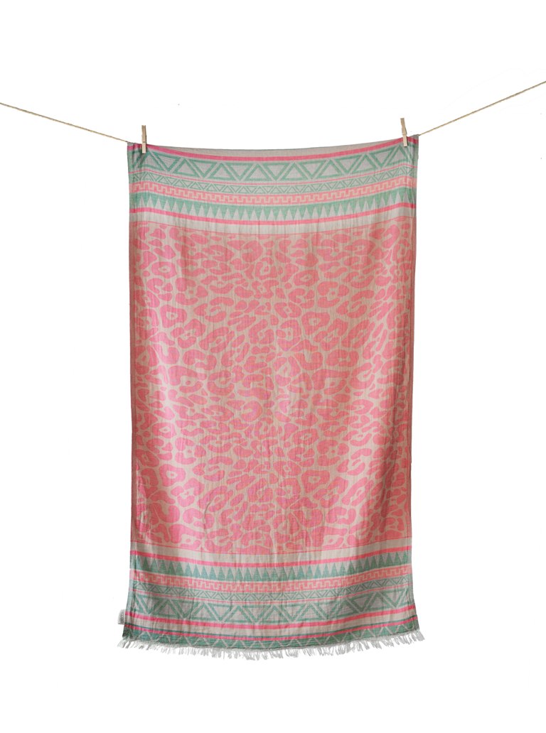 Telo Mare o pareo fantasia Keros Rosa e Beige di aelia anna