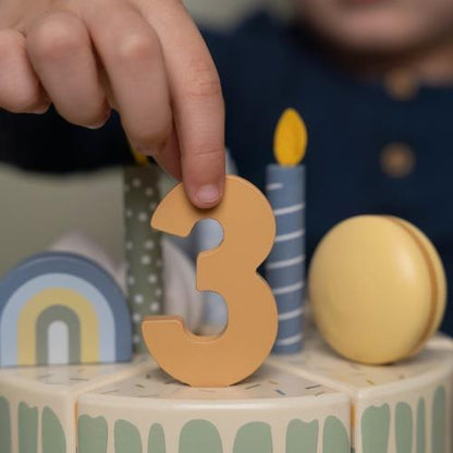 Gioco in legno Little Dutch torta di compleanno 26 pezzi per bambini 3 anni