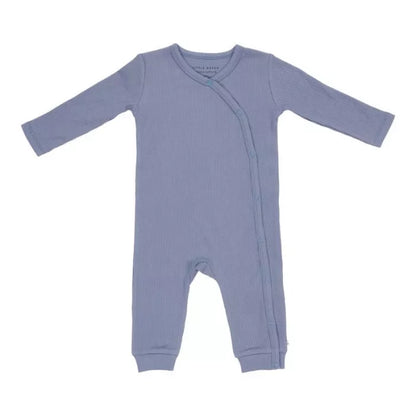 Tutina kimono blu in cotone biologico per neonato, modello Little Dutch