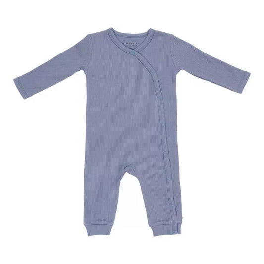 Tutina kimono blu in cotone biologico per neonato, modello Little Dutch