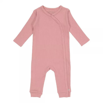 Tutina kimono rosa in cotone biologico a costine Little Dutch, taglia neonato