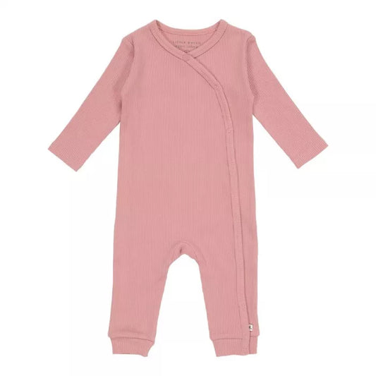 Tutina kimono rosa in cotone biologico a costine Little Dutch, taglia neonato