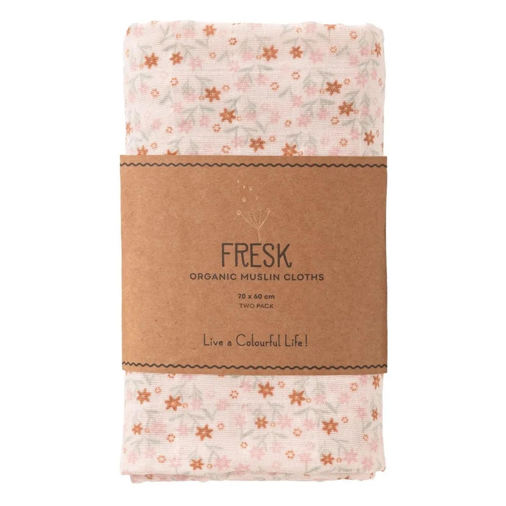Set 2 mussole Fresk Garden Flowers in cotone morbido 70×60 cm