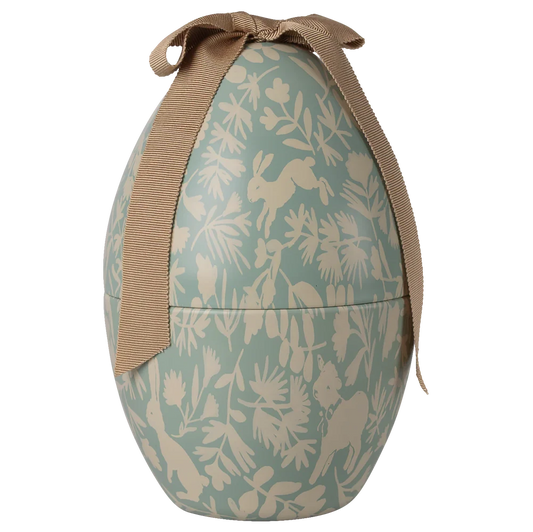 Uovo di Pasqua Maileg medio blu in metallo con fiocco decorativo