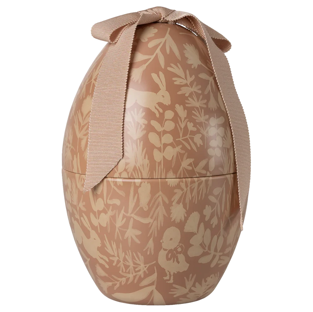 Uovo di Pasqua Maileg medio rosa in metallo con fiocco decorativo