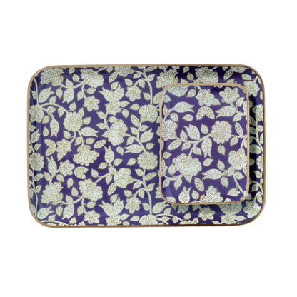 Vassoio grande boho chic 30,5x21,2 cm Bonheur du Jour Jaya Violine