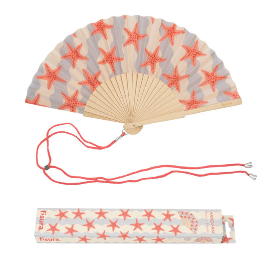 ventaglio stelle marine in legno e tessuto con cordino estate mare