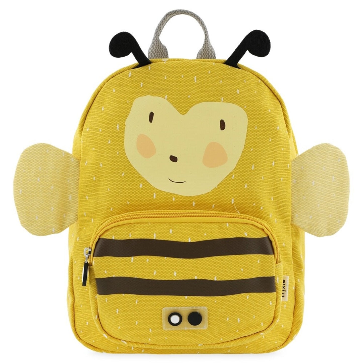 Zainetto Trixie Mrs. Bumblebee visto di fronte con tasca frontale a cerniera