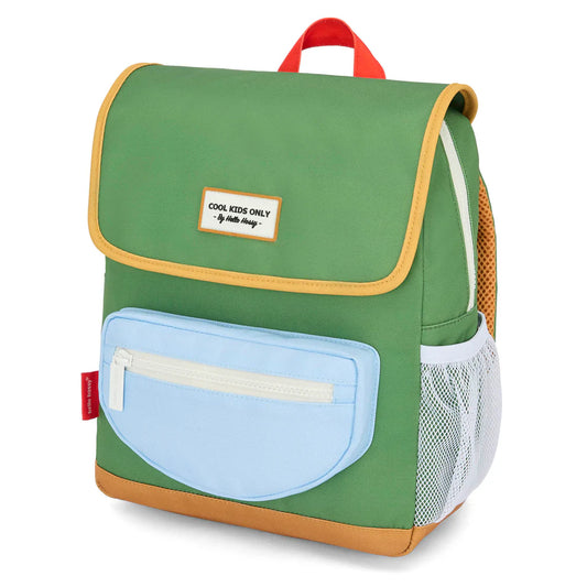 Zaino Hello Hossy Mini Green Lake verde e azzurro per bambini da 2 a 5 anni ideale per asilo e scuola materna