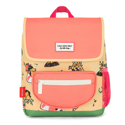 Zaino Hello Hossy Unicorn per bambina disponibile nelle misure 2-5 anni e 6+ anni in poliestere riciclato impermeabile.