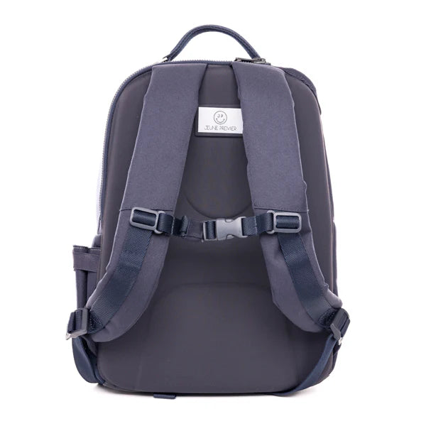 Dettaglio lato e spallacci zaino Jeune Premier New Bobbie Navy Blazer