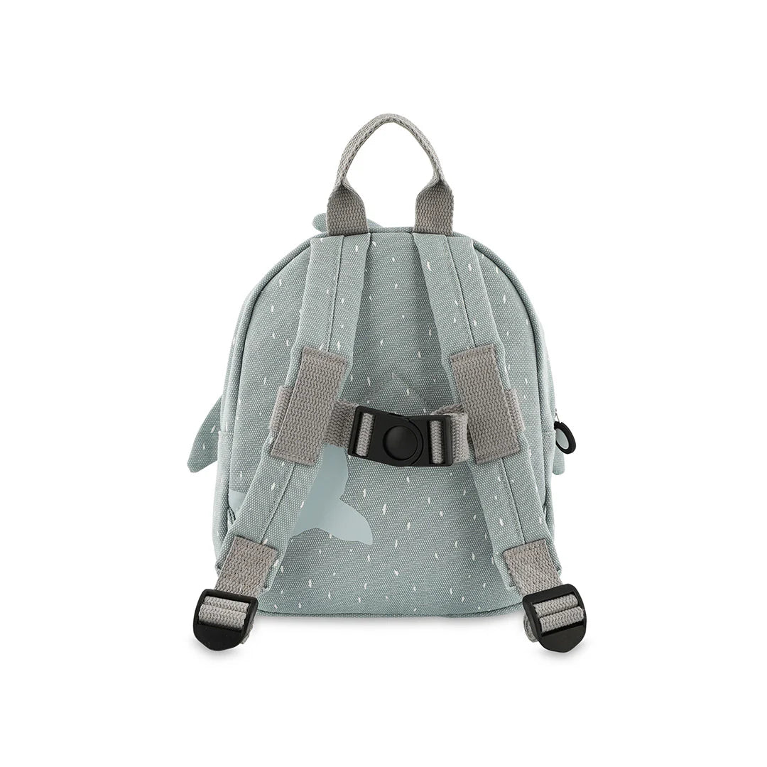 Retro dello zaino Trixie Mr. Squalo con spallacci regolabili e cintura in vita per bambini