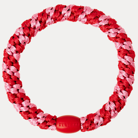 Kknekki Original Red-Bubblegum Stripe – Elastico Capelli Rosso e Rosa