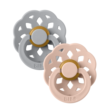 Set di 2 Ciucci Bibs Boheme - Ergonomia e design - Grigio e Rosa Cipria - Apple Pie