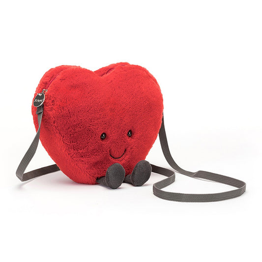 Borsa Cuore Rosso Jellycat – Tracolla Morbida per Bambine - Apple Pie