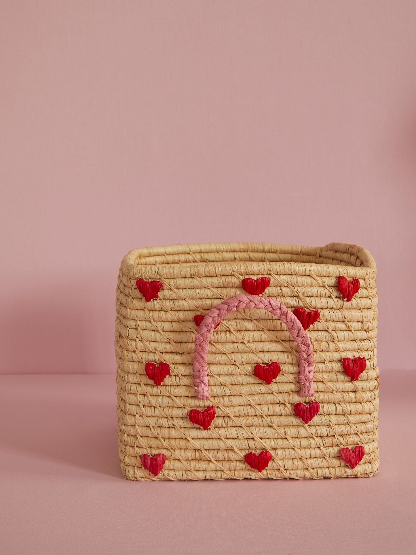 Cesto Giochi in Rafia - Cuori - Apple Pie