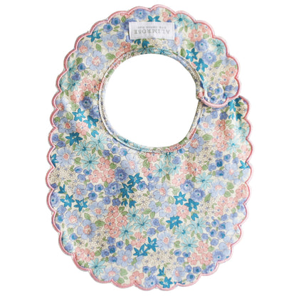 Bavaglino con bordo a smerlo - Liberty Azzurro - Apple Pie