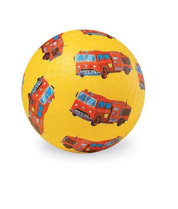 Palla di gomma - Camion Pompieri gialla 13 cm - Apple Pie