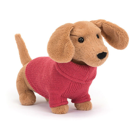 Peluche Bassotto con il Maglione Rosa - Apple Pie