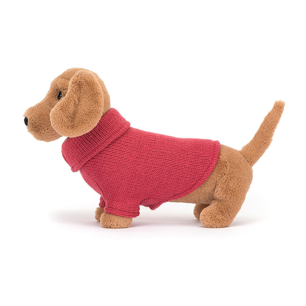 Peluche Bassotto con il Maglione Rosa - Apple Pie