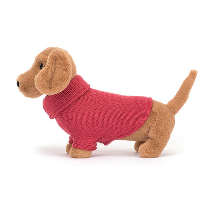 Peluche Bassotto con il Maglione Rosa - Apple Pie