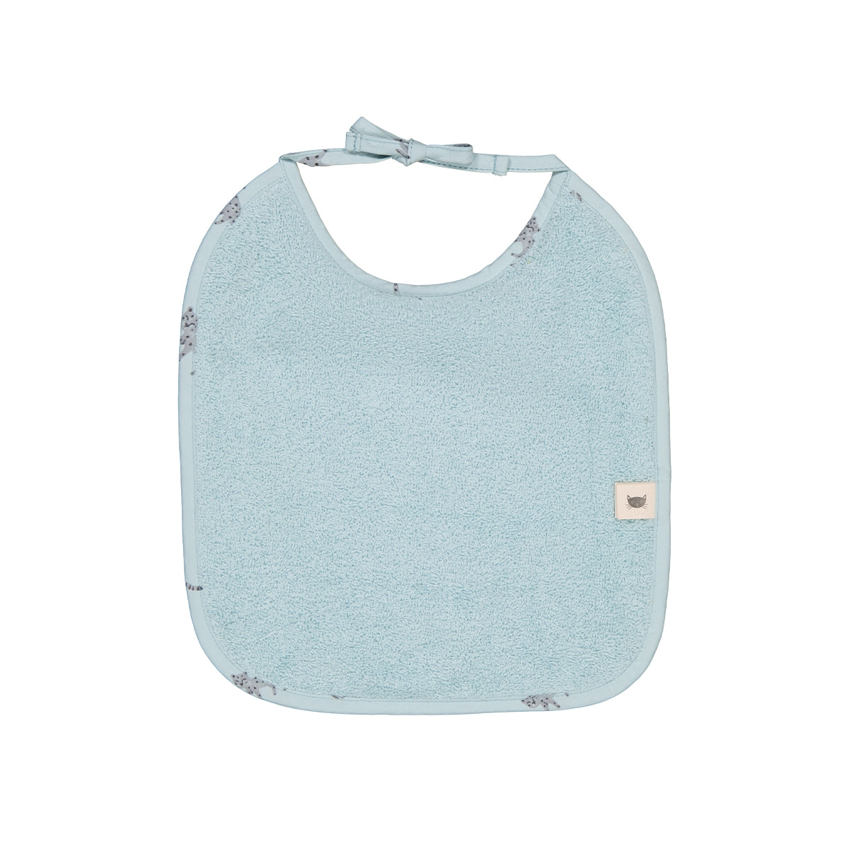 Bavaglino con stampa leopardo azzurro - Apple Pie