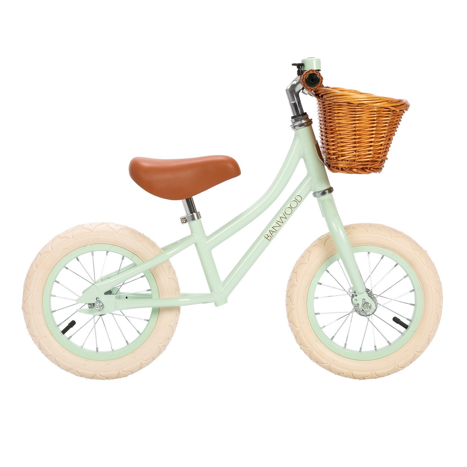 Banwood Balance Bike Mint – vista laterale con cestino